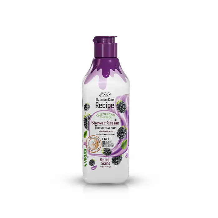 Eva Recipe Quenching Blend Shower Cream for Normal Skin – Berries Scent – 370 ml