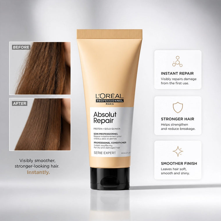 L'Oréal Professionnel Serie Expert Absolut Repair Protein + Gold Quinoa Conditioner – 200 ml