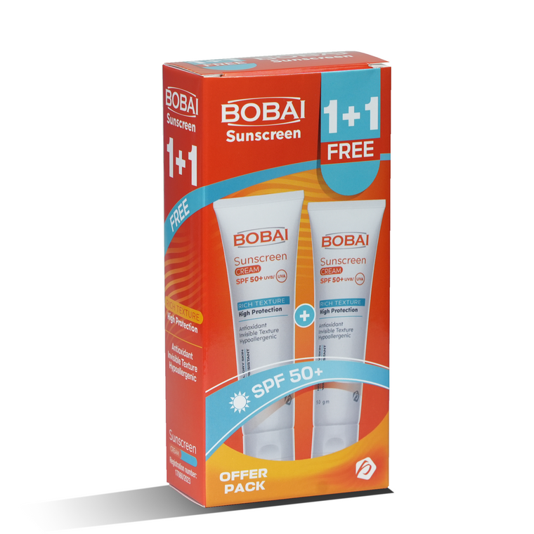 Bobai Sunscreen Cream SPF 50+ – 2 × 50 g (1+1 Offer) - 2 × 50 g