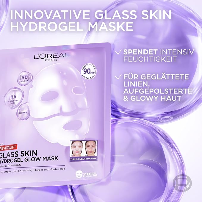 L'Oréal Paris Revitalift Filler Glass Skin Hydrogel Glow Mask – 1 Sheet
