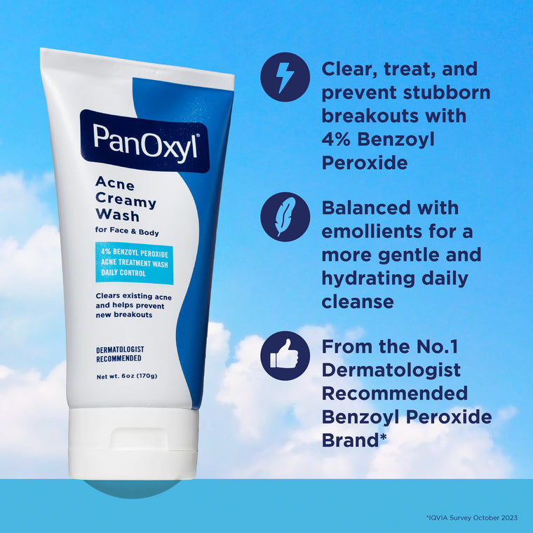 PanOxyl Acne Creamy Wash 4% Benzoyl Peroxide – 170 g