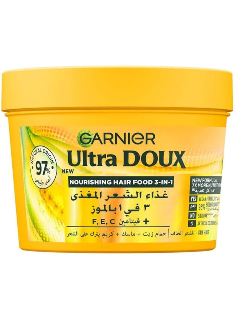 Garnier Ultra Doux Banana & Shea Hair Food 3-in-1 Treatment – 390 ml