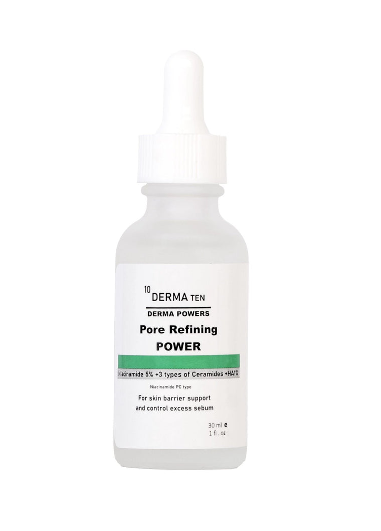 Derma Ten Pore Refining Power Serum – Niacinamide 5% + HA + 3 Ceramides, 30 ml - 30 ml