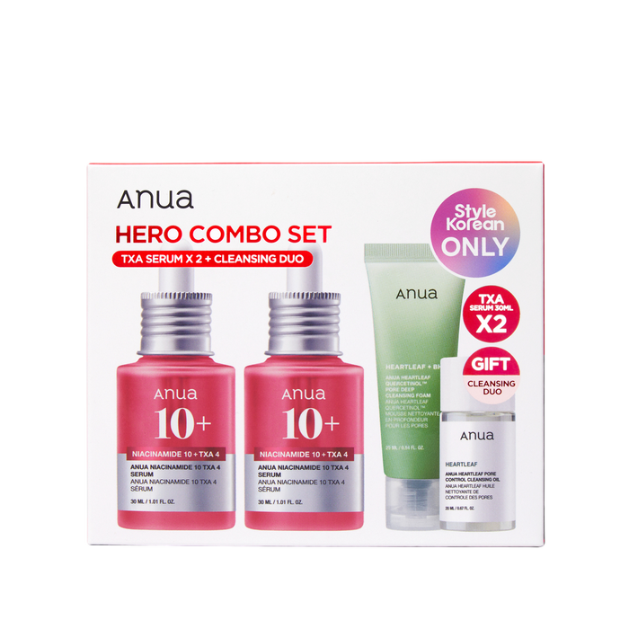 Anua Hero Combo Set – TXA Serum ×2 + Cleansing Duo – 4 pieces