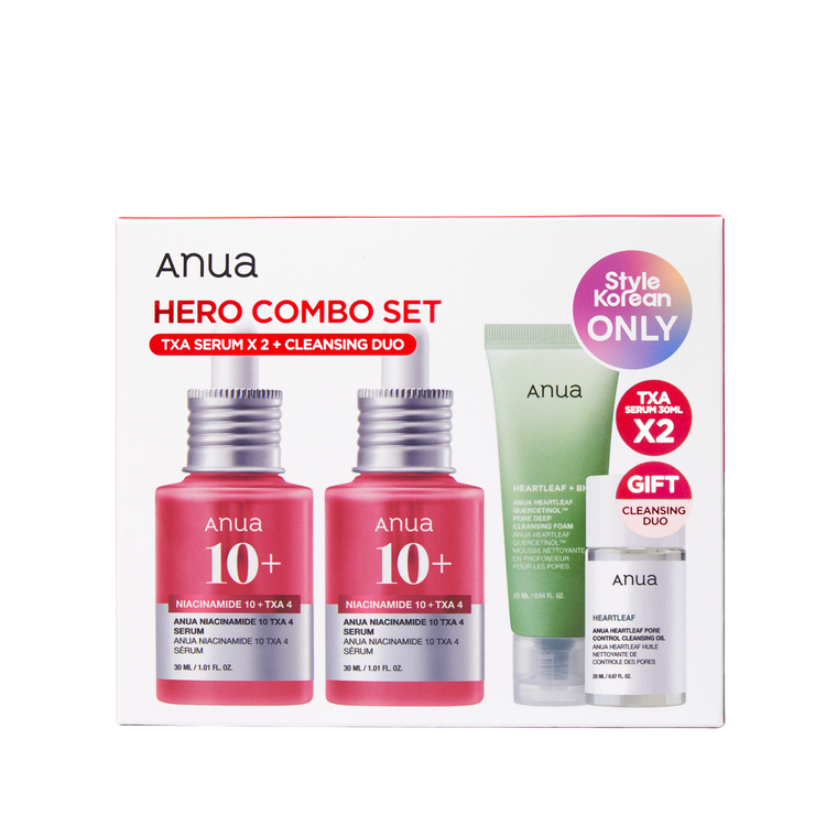 Anua Hero Combo Set – TXA Serum ×2 + Cleansing Duo – 4 pieces